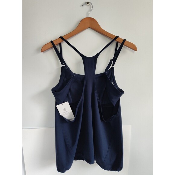 Athleta Seascape Bra Cup Blousy Modest Tankini Top Navy Blue 36B 36C Medium NWT - Picture 6 of 11